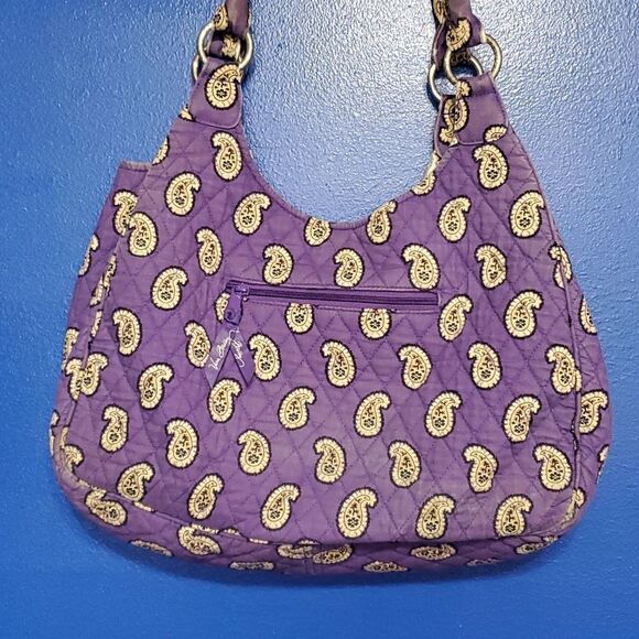 Vera Bradley Quilted Purple Paisley Carry All Shoulder Bag - Picture 5 of 15